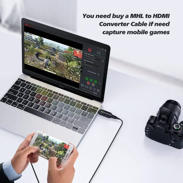Alt view image 4 of 5 - Ezcap331 Cam Link 4K, USB3.1 Capture Card Record via DSLR, Camcorder and Action Cam etc. 1080P60 or 4K30 FPS Stream and Record, Compact HDMI Capture Device for PS5, PS4, Xbox One, Xbox 360, Switch