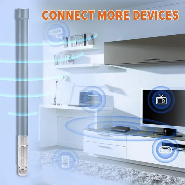 Alt view image 3 of 5 - Bingfu Outdoor WiFi Antenna 5dbi RP-SMA/SMA Male Dual Band 2.4ghz 5ghz High Gain Omnidirectional Antennas for Wireless Security IP Camera WiFi Router Video Surveillance Monitor