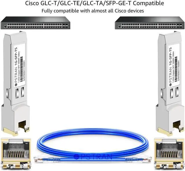 Alt view image 3 of 5 - OPSTRAN 1000BASE-T SFP RJ45 Copper Transceiver Module Compatible with Cisco GLC-T SFP-GE-T 100m Cat5e/6 10 Pack
