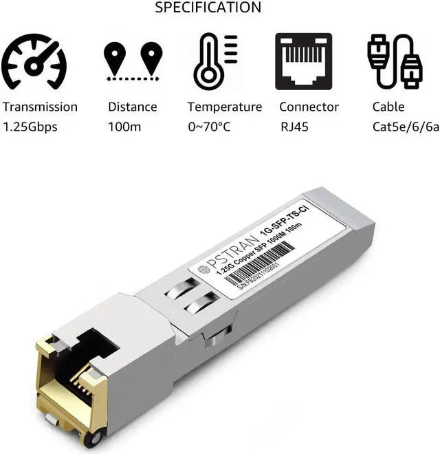 Alt view image 2 of 5 - OPSTRAN 1000BASE-T SFP RJ45 Copper Transceiver Module Compatible with Cisco GLC-T SFP-GE-T 100m Cat5e/6 10 Pack