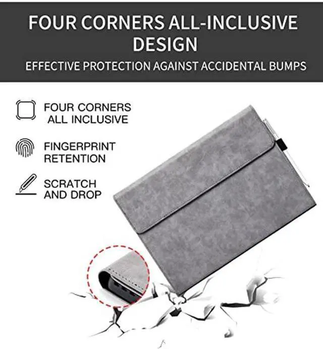 Alt view image 3 of 5 - Protective Case for Microsoft Surface Pro 8 Tablet, 13-inch Case Compatible with Type Cover Keyboard, Business Cover with Pen Holder Accessories, Blue