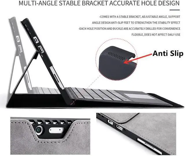 Alt view image 4 of 5 - Protective Case for Microsoft Surface Pro 8 Tablet, 13-inch Case Compatible with Type Cover Keyboard, Business Cover with Pen Holder Accessories, Blue