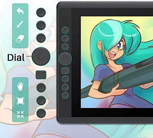 Alt view image 4 of 5 - Artisul D16 15.6 Inch Drawing Tablet with Screen IPS Graphics Drawing Monitor Full Laminated Pen Display Battery-Free Stylus 8192 Levels Pressure Sensitive 7 Shortcut Keys A Dial for Windows, Mac