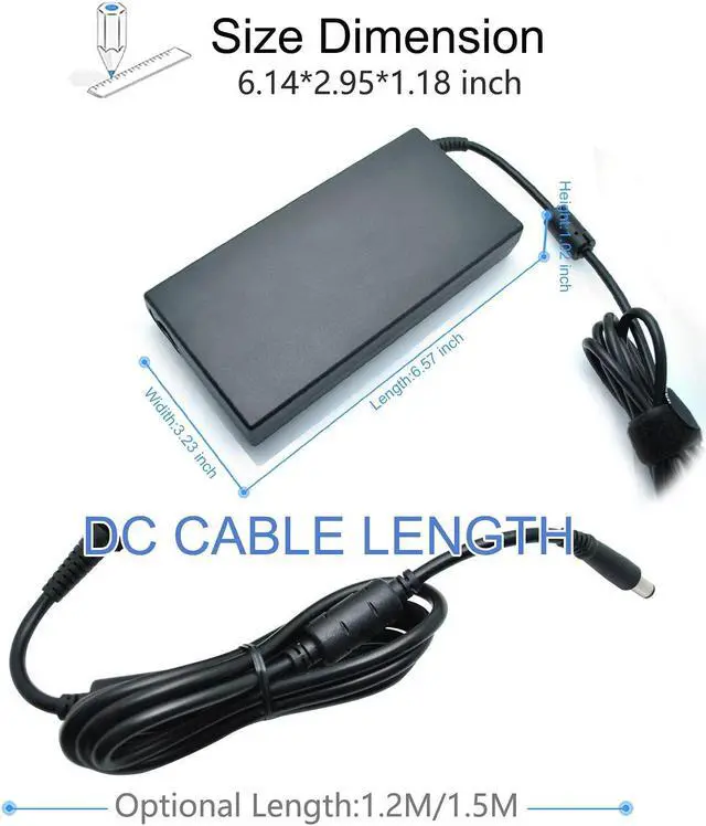 Alt view image 4 of 5 - 150W Laptop Charger for HP Victus Gaming Laptop Charger 150W Power Adapter 19.5v 7.7a for HP Pavilion Laptop Charger HP ZBook 15 Studio G3 G4 G5 G6 G7 G8, Power G7 G8, Fury 15 17 G7 G8, 15U G3, 15V G5