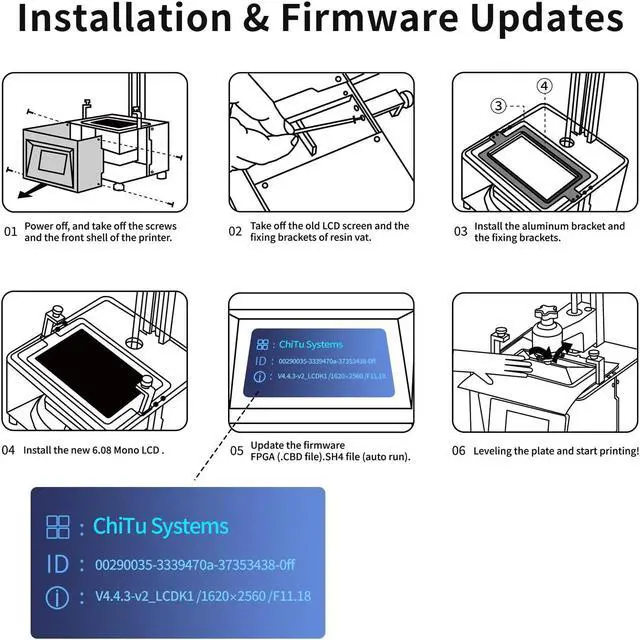 Alt view image 2 of 5 - 2K Monochrome LCD Upgrade Kit Replacement for Creality LD002R,6.08 Inch Mono Screen with 1620x2560 Resolution(Screen kit for LD002R)