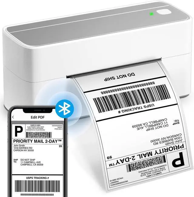 Alt view image 2 of 5 - ASprink Bluetooth Thermal Shipping Label Printer 4X6 - Thermal Label Printer for Small Business & Packages, Compatible with The iPhone & Computer