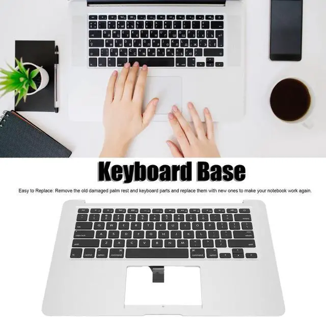Alt view image 5 of 5 - ciciglow Replacement Keyboard for MacBook Air 13in 2013-2017 Palm Rest Case A1466, Computer Repair Accessories Kits Tools Aluminum Alloy Silver