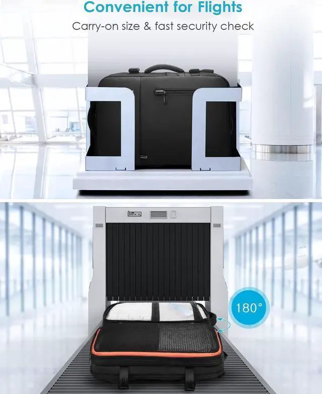 Alt view image 3 of 5 - HOMIEE 40L Travel Backpack TSA Approved Personal Item Bag Carry on Luggage 18x14x8 Expandable Laptop Backpack for Men Women, Black