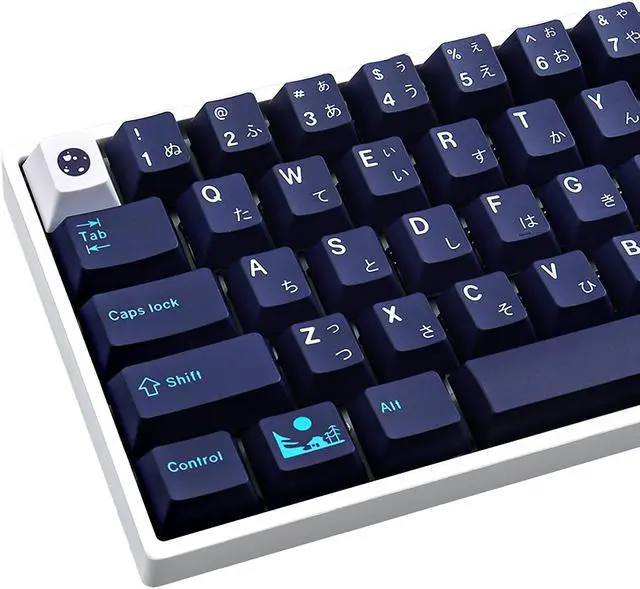 Main image of Hyekit PBT Keycaps, 134 Keys Blue Hell Keycaps Dye-Sublimation PBT Keycap Set Cherry Profile Japanese Keycaps for Cherry Gateron MX Switches Mechanical Keyboard, 6.25u and 7u Spacebar