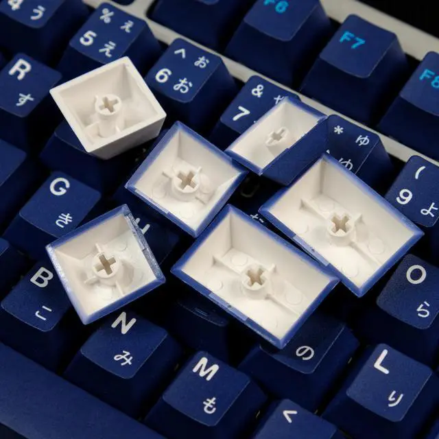 Alt view image 4 of 5 - Hyekit PBT Keycaps, 134 Keys Blue Hell Keycaps Dye-Sublimation PBT Keycap Set Cherry Profile Japanese Keycaps for Cherry Gateron MX Switches Mechanical Keyboard, 6.25u and 7u Spacebar