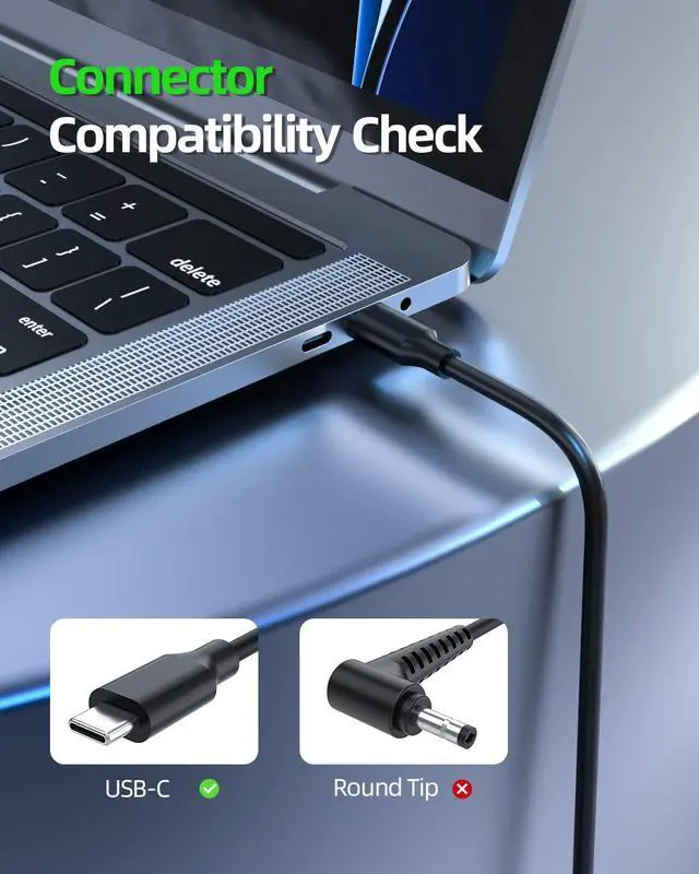 Alt view image 2 of 5 - 90W 65W Type-C AC Charger Fit for MSI-Prestige 15 14 Summit E13 E14 E15 E16 Flip Evo A10 A11 A12 A10SC A11MT/SCST A11SCX /UCT SCS A12M/MT/UD/UDT/SC/UC/UCT Laptop Power Supply Adapter Cord