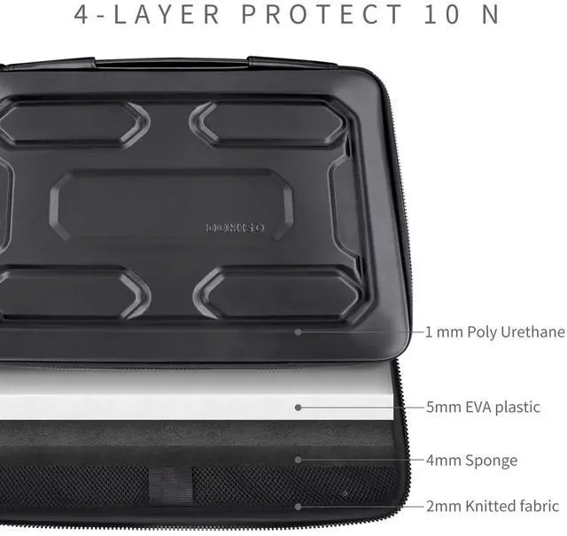 Alt view image 5 of 5 - DOMISO 17 inch Laptop Sleeve with Pouch Shockproof Computer Bag Waterproof EVA Protective Carrying Case for 17.3" HP Envy 17/MSI GS73VR Stealth Pro/LG Gram 17"/ROG Strix GL702VS, Black