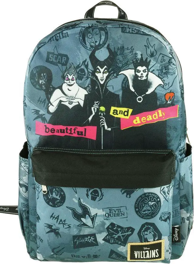 Main image of KBNL Classic Disney Villains Backpack with Laptop Compartment for School, Travel, and Work (Villains), Multicolor, Large
