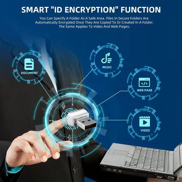 Alt view image 2 of 5 - USB Fingerprint Reader, DDSKY Portable Security Key Biometric Fingerprint Scanner Support Windows 10 32/64 Bits with Latest Windows Hello Features (1-Pack)