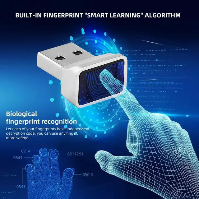 Alt view image 4 of 5 - USB Fingerprint Reader, DDSKY Portable Security Key Biometric Fingerprint Scanner Support Windows 10 32/64 Bits with Latest Windows Hello Features (1-Pack)