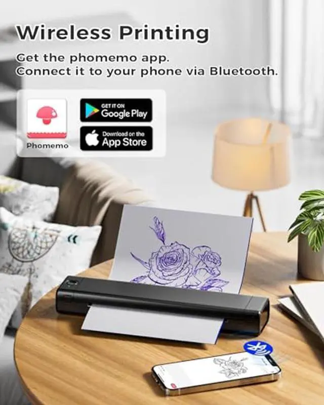 Alt view image 3 of 5 - COLORWING M08F Tattoo Stencil Printer Bluetooth, Stencil Printer for Tattooing, Tattoo Printer Machine on Skin, Thermal Printer Tattoo Wireless, Small A4 Tattoo Transfer Paper Printer