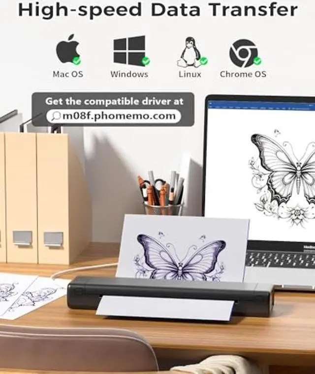 Alt view image 4 of 5 - COLORWING M08F Tattoo Stencil Printer Bluetooth, Stencil Printer for Tattooing, Tattoo Printer Machine on Skin, Thermal Printer Tattoo Wireless, Small A4 Tattoo Transfer Paper Printer