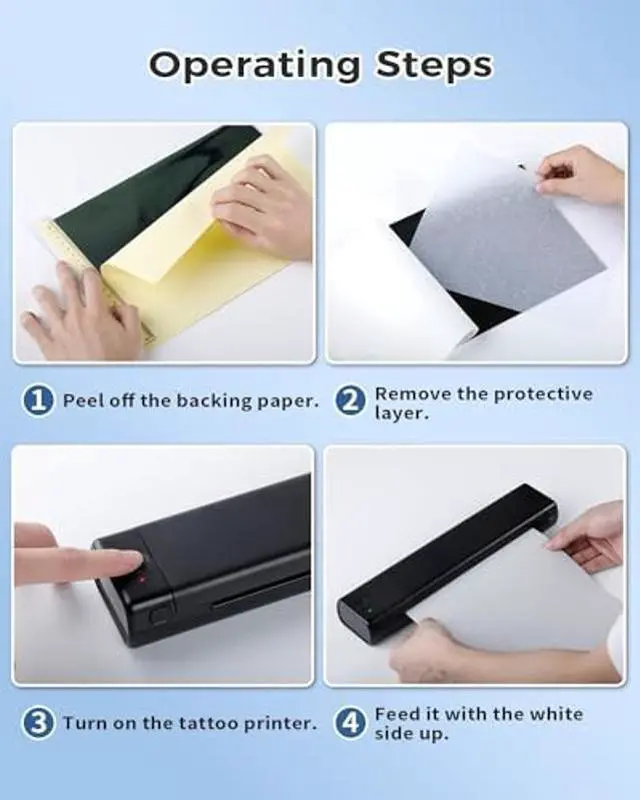 Alt view image 5 of 5 - COLORWING M08F Tattoo Stencil Printer Bluetooth, Stencil Printer for Tattooing, Tattoo Printer Machine on Skin, Thermal Printer Tattoo Wireless, Small A4 Tattoo Transfer Paper Printer