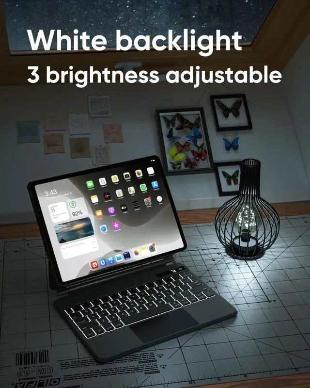 Alt view image 3 of 5 - doqo iPad Pro 11 Magic-Style Keyboard Case (11", 2021), Wireless Keyboard with Trackpad for iPad Pro 11 inch 2021 3rd & 2nd & 1st Gen, iPad Air 10.9 inch 5th/4th Gen, Slim Rugged Folio(Leather, Black)