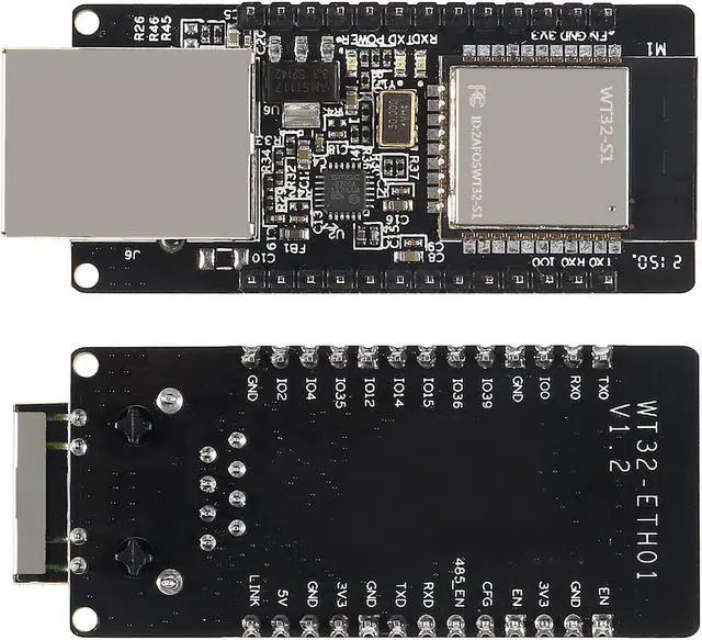 Alt view image 2 of 5 - DWEII 2 Pack WT32-ETH01 ESP32 Module Ethernet WiFi Bluetooth Development Board WT32-ETH01 Embedded Serial Port to Ethernet Converter Serial to WiFi&Bluetooth MCU Module