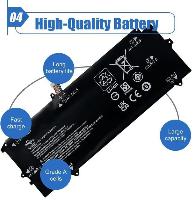 Alt view image 5 of 5 - Dentsing MG04XL 812205-001 Laptop Battery Replace for Hp Elite X2 1012 G1 V2D16PA V2D62PA V3F62PA V9D46PA Series Notebook MG04 812060-2B1 812060-2C1 HSTNN-DB7F 7.7V 40Wh