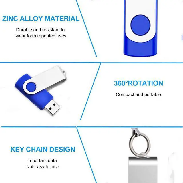 Alt view image 3 of 5 - EASTBULL 4GB USB Bulk Flash Drives 100 Pack USB 2.0 Flash Drives Bulk USB Drives Bulk Thumb Drive Pack Memory Stick (Blue 100Pack)
