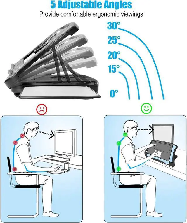 Alt view image 5 of 5 - MAX SMART Ergonomic Clip On Mouse Pad and Laptop Stand with Detachable Mouse Pad