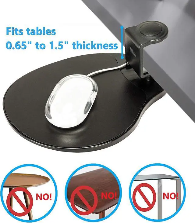 Alt view image 3 of 5 - MAX SMART Ergonomic Clip On Mouse Pad and Laptop Stand with Detachable Mouse Pad