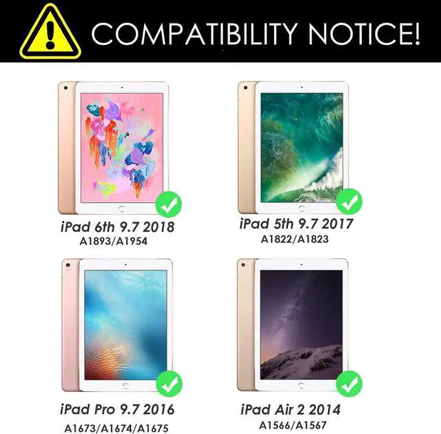 Alt view image 2 of 5 - eoso iPad 9.7 Keyboard Case for iPad 6th Gen 2018 - iPad 5th Gen 2017 - iPad Pro 9.7 - iPad Air 2-7 Color Backlight,Touchpad Detachable Slim Cover with Pencil Holder (9.7",Black)