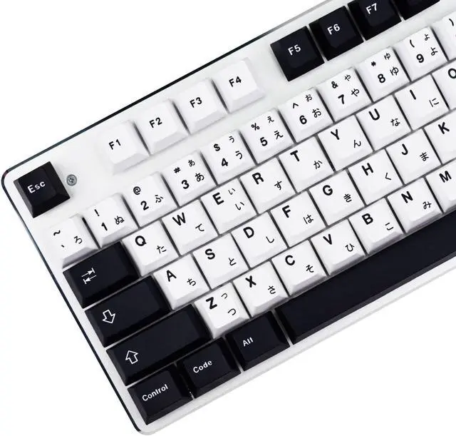 Main image of Black and White Keycaps, 129 Set MOLGRIA Keycaps PBT Cherry Profile Dye Sublimation, Custom Japanese Font Keycaps for Gateron Kailh Cherry MX Switch 104/87/74/61 60 Percent Keyboard(Central White)