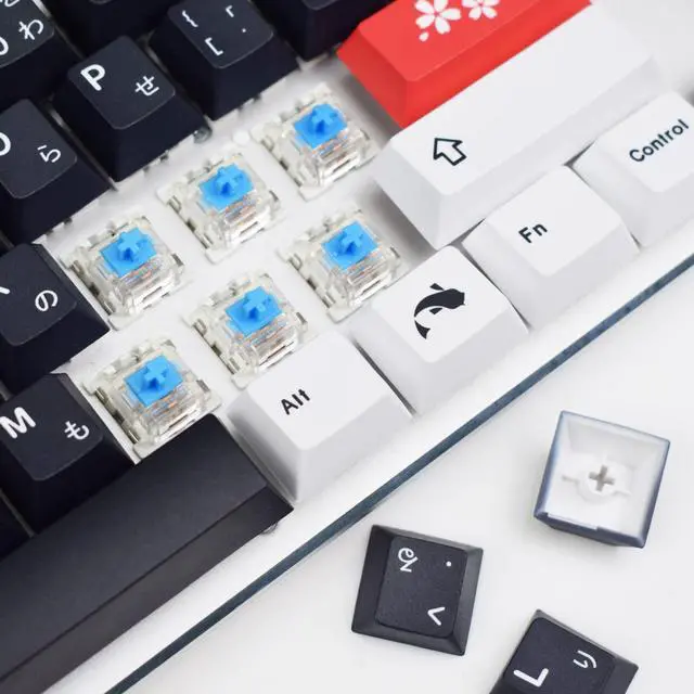 Alt view image 3 of 5 - MOLGRIA Black and White Keycaps, 129 Set PBT Cherry Profile, Custom Japanese Font Keycaps for Gateron Kailh Cherry MX Switch 104/87/74/61 60 Percent Keyboard (Central Black)