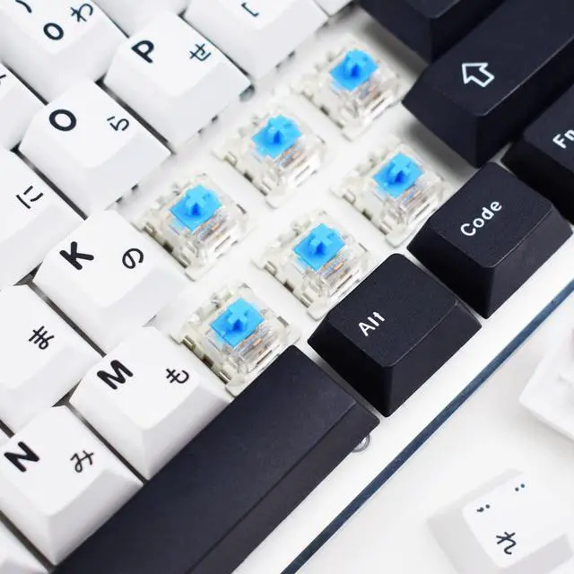 Alt view image 3 of 5 - Black and White Keycaps, 129 Set MOLGRIA Keycaps PBT Cherry Profile Dye Sublimation, Custom Japanese Font Keycaps for Gateron Kailh Cherry MX Switch 104/87/74/61 60 Percent Keyboard(Central White)