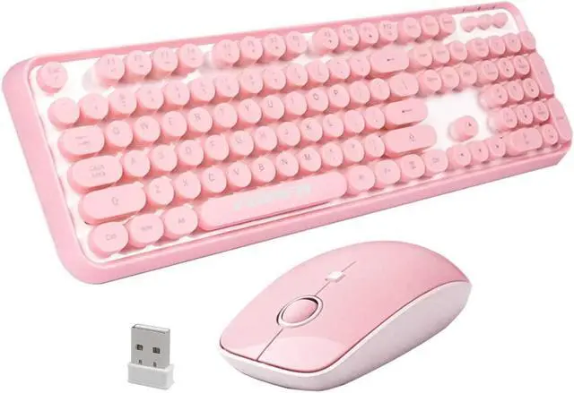 Main image of FOPETT Keyboard and Mouse Sets Wireless, Reliable 2.4 GHz Connectivity for PC,Laptop,Smart TV and More (Pink)