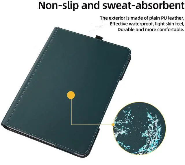 Alt view image 3 of 5 - Case Cover for New Microsoft Surface Laptop Studio 2& Laptop Studio Tablet[(14.4-inch Screen)]  2-in-1 PU Leather Protective Shell(Surface Laptop Studio, Plain Leather Dark Green)