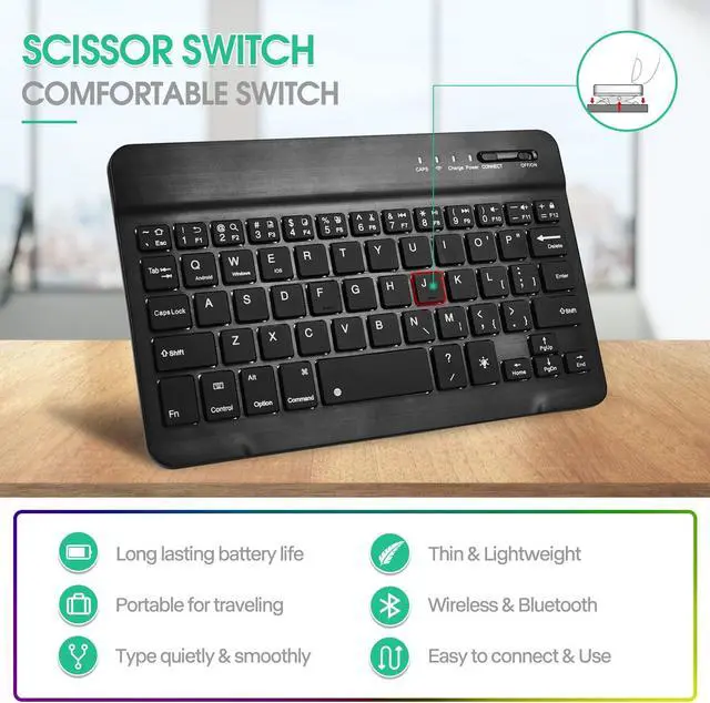 Alt view image 4 of 5 - FunYaung Fire HD 8 Keyboard Case Compatible for Amazon Kindle Fire HD 8/HD 8 Plus(2020 Release, 10th & 2022 Release, 12th), with 7 Colors Backlit Detachable Keyboard & Protective Cover