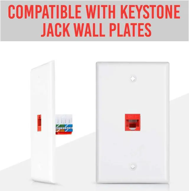 Alt view image 4 of 5 - GTZ Bundle - 2 Items: RJ45 Cat6 Keystone Jacks, 20 Pack - Red + RJ45 Cat6 Pass Through Connectors, Pack of 50