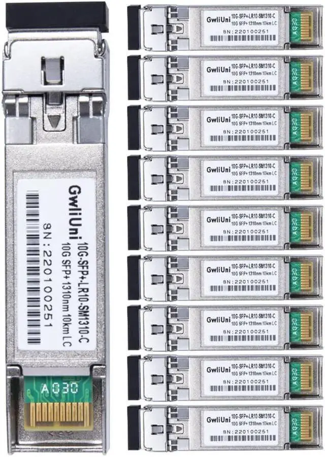 Main image of 10Pcs Single Mode 10G SFP+ Fiber Module Network Transceiver, LR SM1310nm 10km, Duplex LC for Switch, Router, Firewall, Network Card, Media Converter etc