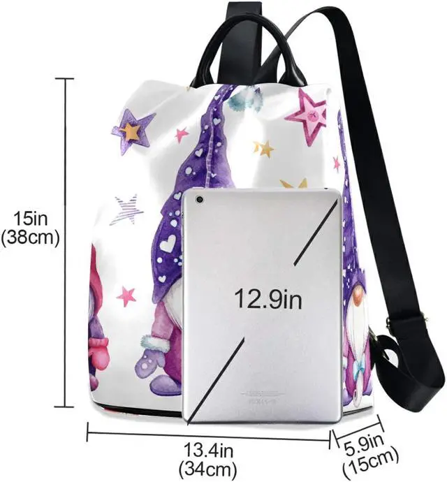 Alt view image 4 of 5 - OTVEE Magic Gnomes Backpacks Purse for Women Girls Ladies Anti Theft Fashion Medium Size Mini Shoulder Bag with Keychain