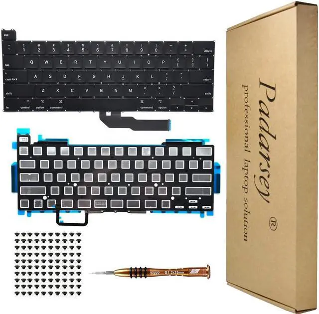 Main image of Padarsey Replacement Backlight Backlit Keyboard Compatible with MacBook Pro 13 inch A2251 Released 2020 US Layout+Keyboard Screws+Screwdriver