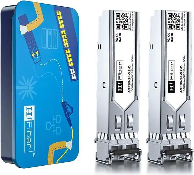 Alt view image 3 of 5 - 3 Pack 1.25G MultiMode SFP LC Module with SFP to RJ45 Media Converter, 10/100/1000M RJ45 to 1000Base-SX Fiber Transceiver, for Ubiquiti, Mikrotik and More,MMF, 850nm, up to 550m (1804 ft)