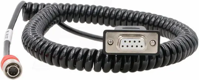 Alt view image 2 of 5 - HangTon Data Collector Coiled Cable for Nikon DTM NPL-322 Total Station Hirose 6 Pin to Spectra Trimble Sokkia Topcon Carlson Serial DB9 Computer