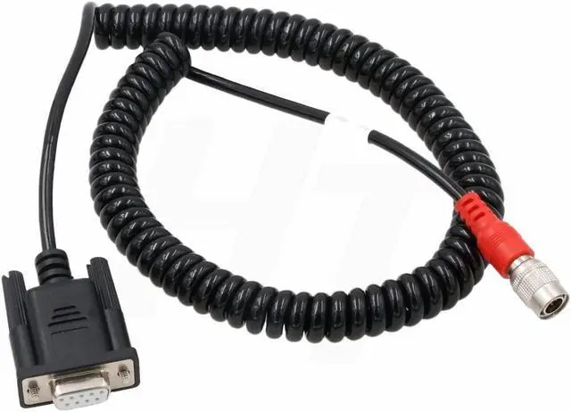 Alt view image 5 of 5 - HangTon Data Collector Coiled Cable for Nikon DTM NPL-322 Total Station Hirose 6 Pin to Spectra Trimble Sokkia Topcon Carlson Serial DB9 Computer