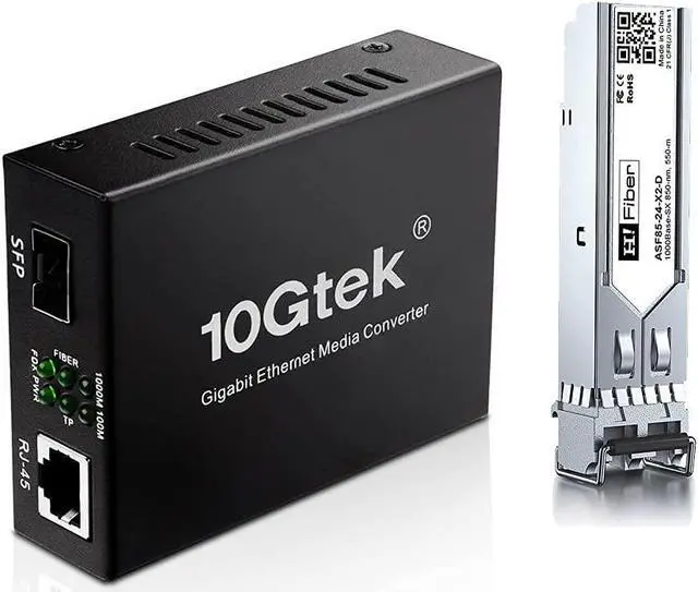 Alt view image 3 of 5 - 3 Pack 1.25G MultiMode SFP LC Module with SFP to RJ45 Media Converter, 10/100/1000M RJ45 to 1000Base-SX Fiber Transceiver, for Cisco, Meraki and More,MMF, 850nm, up to 550m (1804 ft)