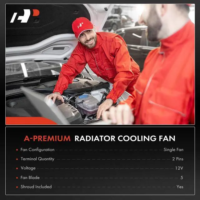 Alt view image 2 of 5 - A-Premium Engine Radiator Cooling Fan Assembly Compatible with Select Honda Models - Accord 2003 2004 2005 2006 2007 - Replace# 19015RCAA01, 19020RCAA01