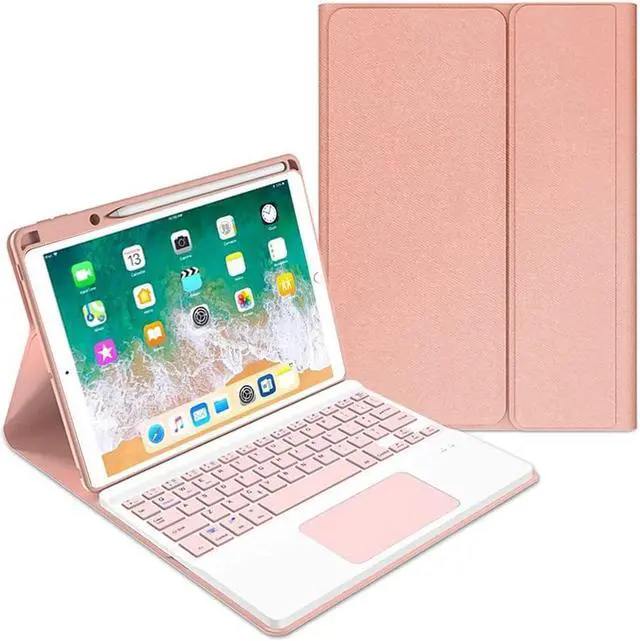 Main image of QYiiD Keyboard Case for iPad Pro 12.9 2015 & 2017 (2nd & 1st Generation), Slim Lightweight [Cloth Texture] Case with Detachable Wireless Keyboard for iPad Pro 12.9 Inch, Pink