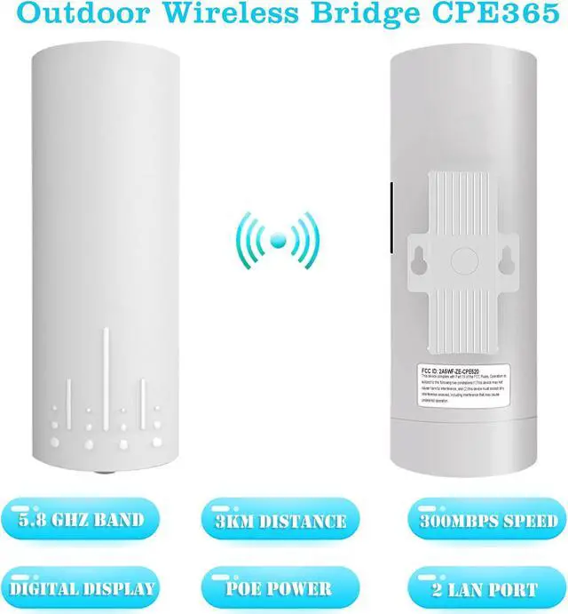 Main image of Point to Point Wireless Bridge, Starlink Wireless Bridges, 5.8G 100Mpbs Long Range Internet Extender CPE 14DBi Antenna Extend Network & Video Surveillance up to 1.8 Miles (2-Pack)