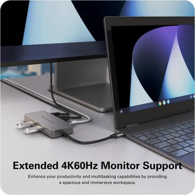 Alt view image 5 of 5 - HyperDrive 5 Port USB C Hub - 86W Power Delivery, 4K HDMI, Ethernet, 5Gbps USB-A, USB Hub for Laptop, Chromebooks, and USB-C Compatible Devices