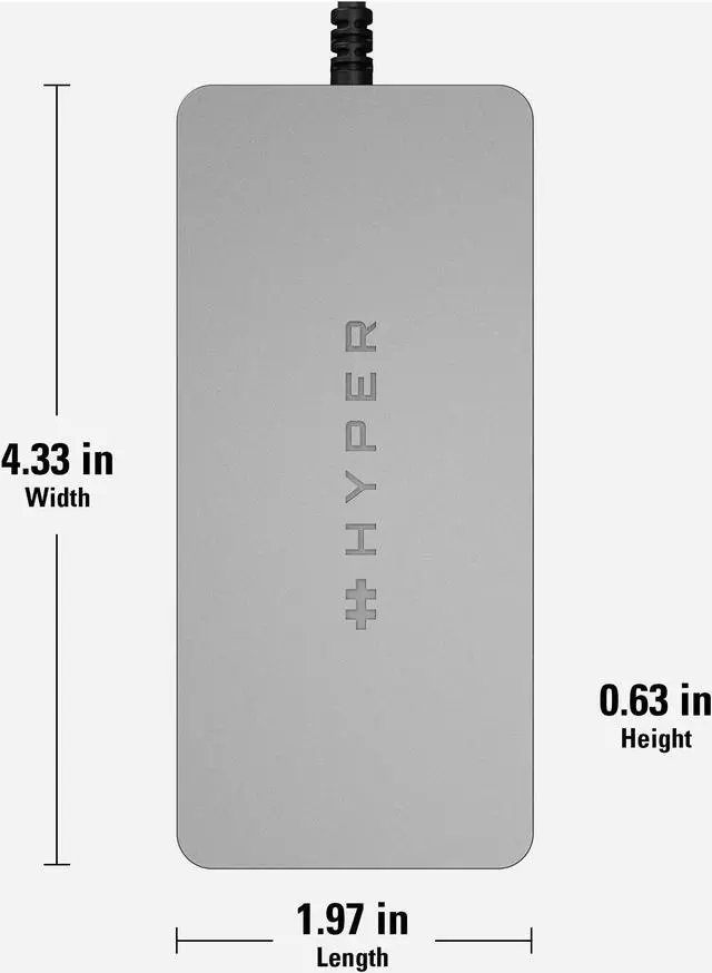 Alt view image 4 of 5 - HyperDrive 5 Port USB C Hub - 86W Power Delivery, 4K HDMI, Ethernet, 5Gbps USB-A, USB Hub for Laptop, Chromebooks, and USB-C Compatible Devices