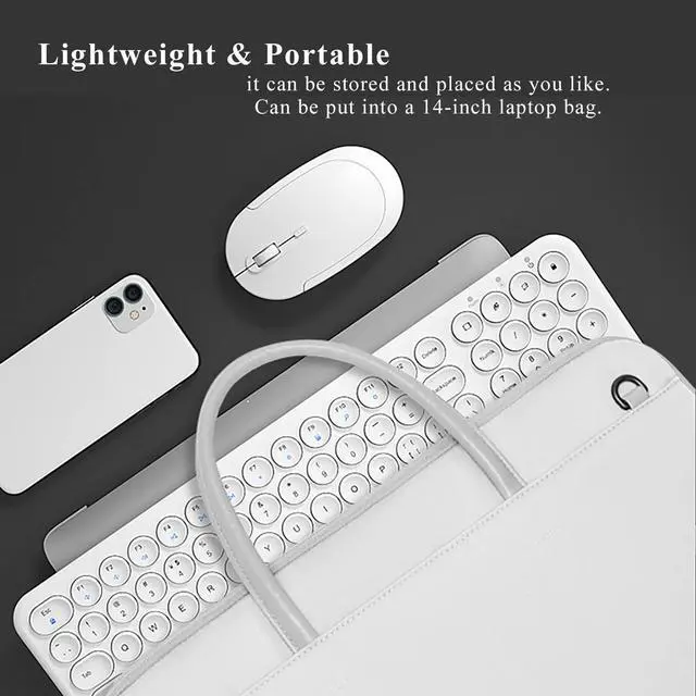 Alt view image 3 of 5 - Wireless Keyboard and Mouse Combo,JieruiDeng 2.4Ghz USB Cordless Slim Silent Keyboard and Mouse Kit Home Office Game Use for Computer,Laptop,PC Desktops,Mac (White)