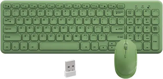 Main image of Wireless Keyboard and Mouse Combo,JieruiDeng 2.4Ghz USB Cordless Slim Silent Keyboard and Mouse Kit Home Office Game Use for Computer,Laptop,PC Desktops,Mac (Green)
